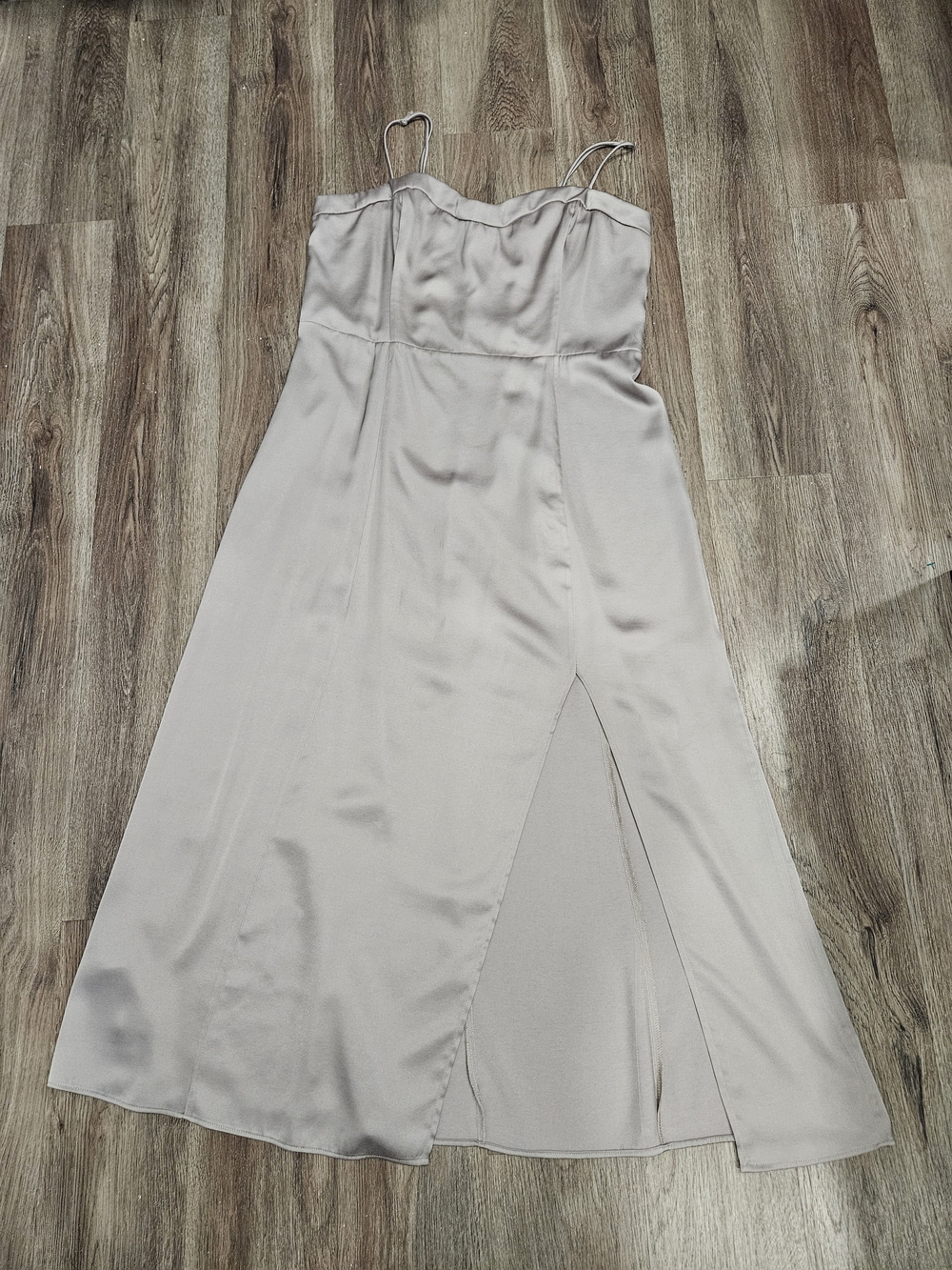 Abercrombie & Fitch Cream Maxi Slip Skirt with Side Slit